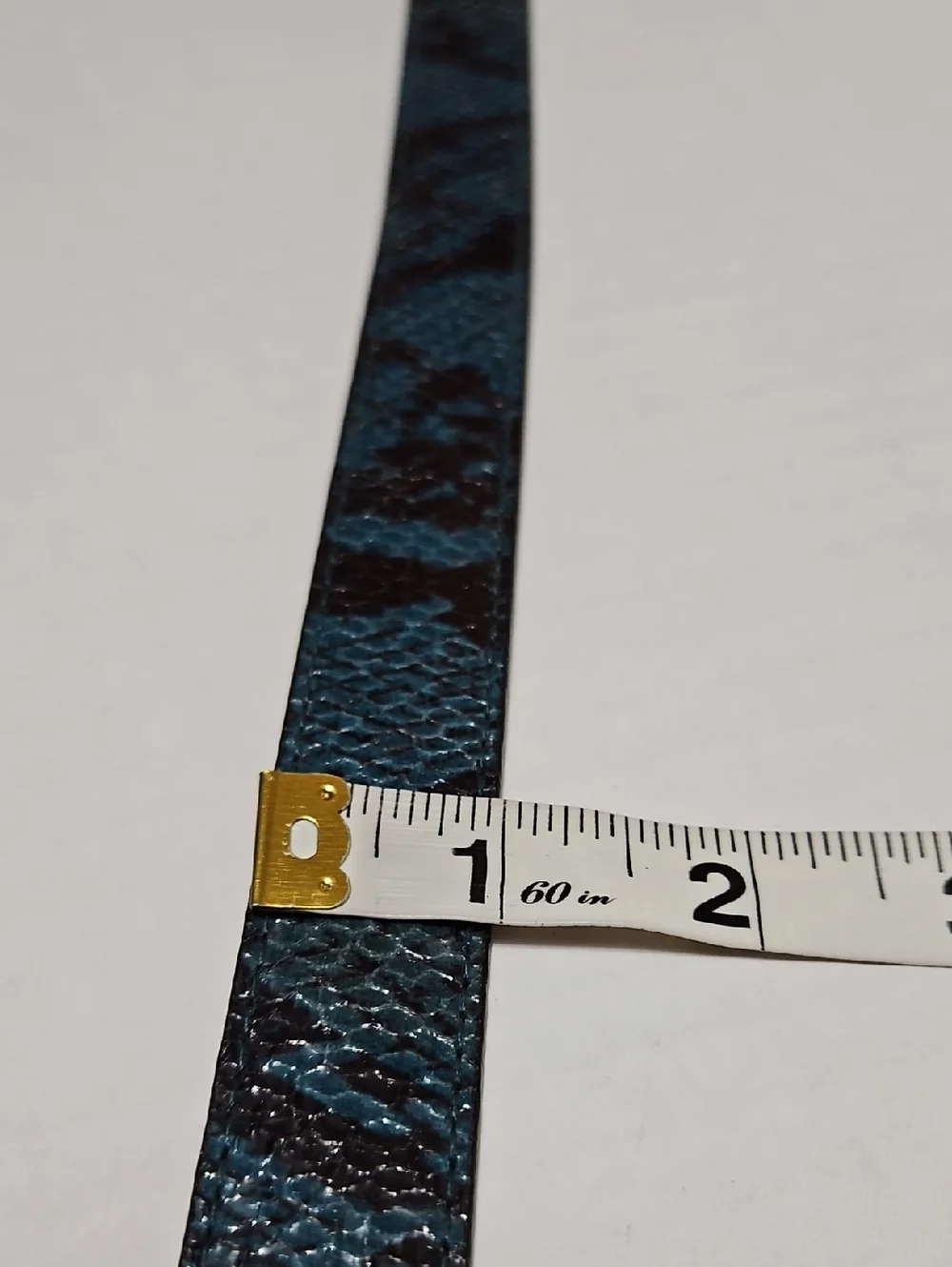 Nine West Women's Aqua & Black Synthetic Textured Leather Belt Size M